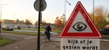 Verkeersbord fietsers waarschuwing